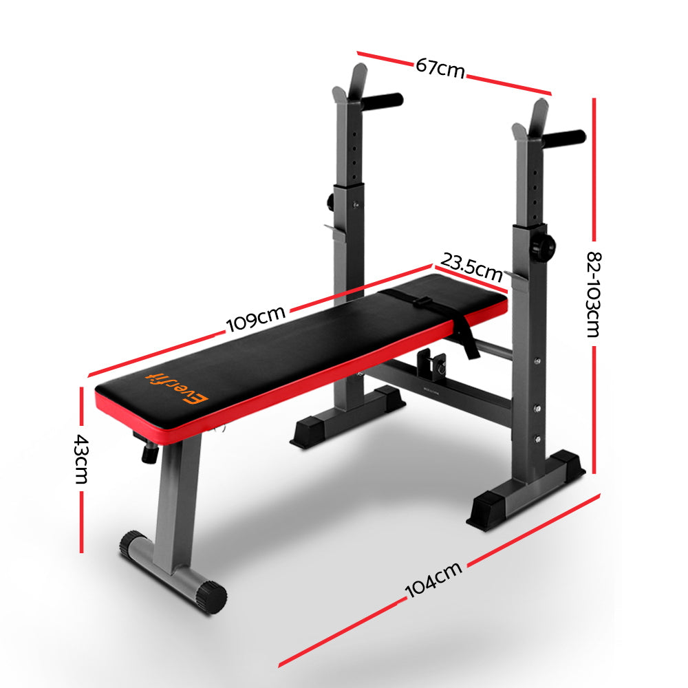 Everfit Weight Bench | Squat Rack Bench Press | Home Gym Equipment | 200kg