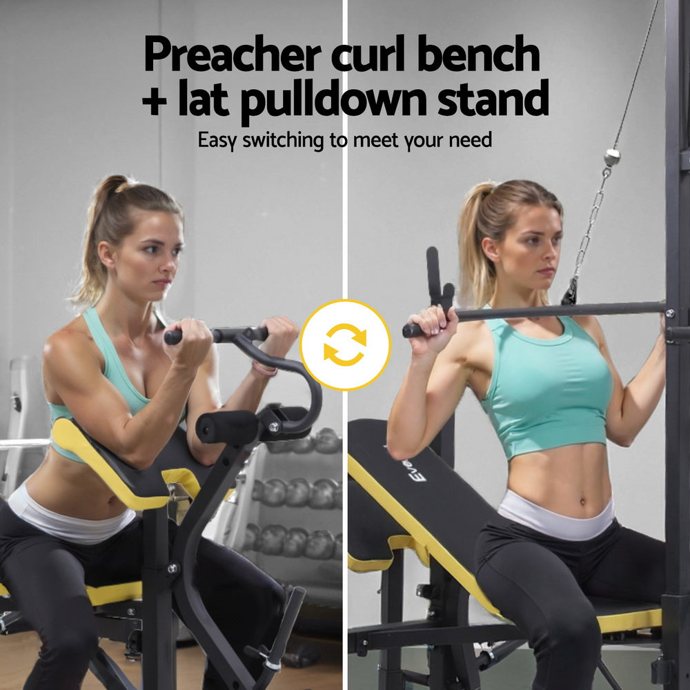 Everfit Weight Bench | 14in1 Press Multi-Station Fitness Home Gym Equipment