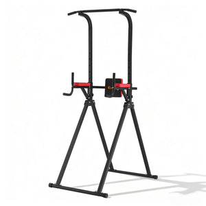 Chin Up Tower | Pull Up & Dip Station | Folding Home Gym | Black