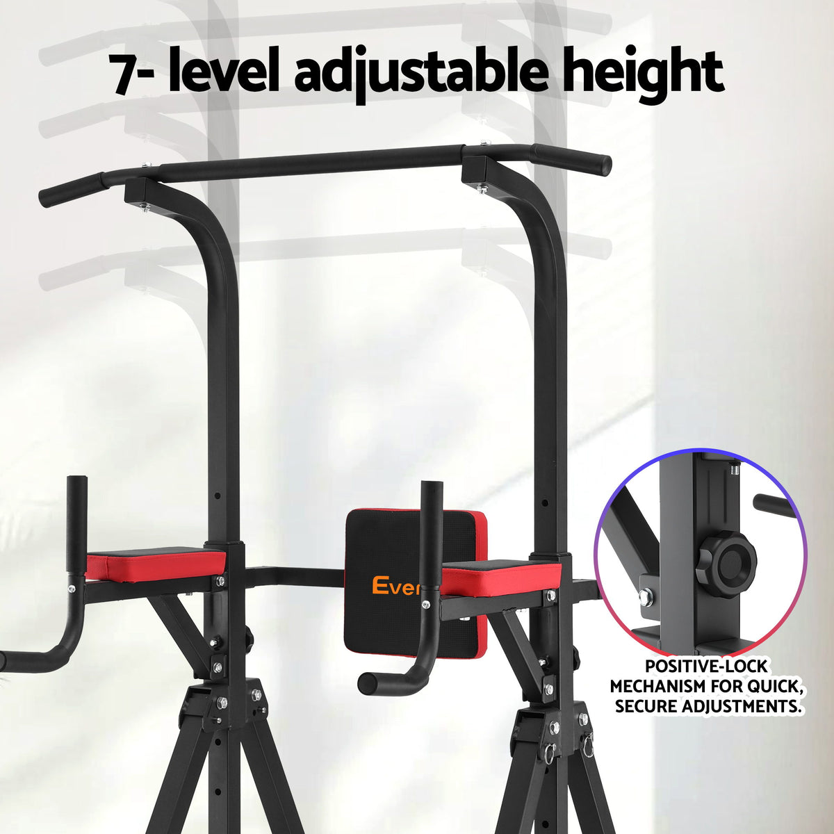 Chin Up Tower | Pull Up & Dip Station | Folding Home Gym | Black