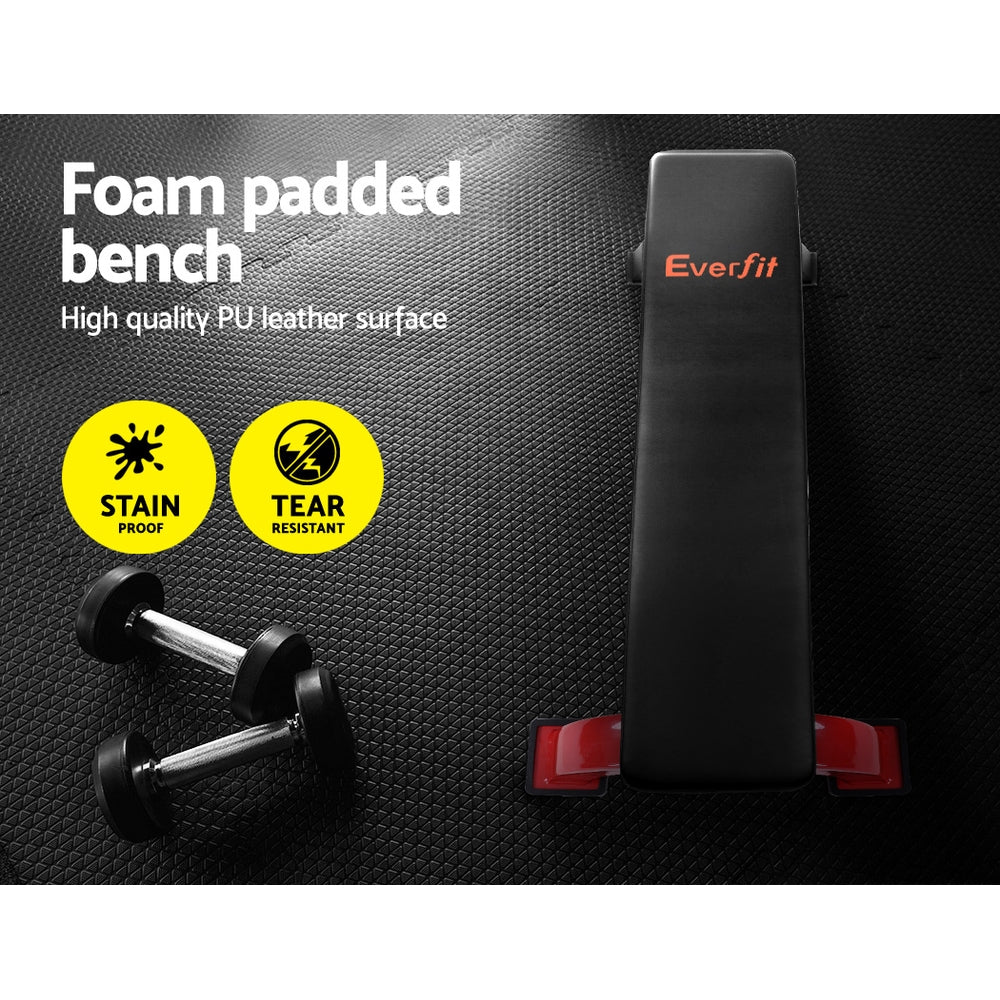 Everfit Weight Bench | Flat Bench Press | Home Gym Fitness | 300KG Capacity
