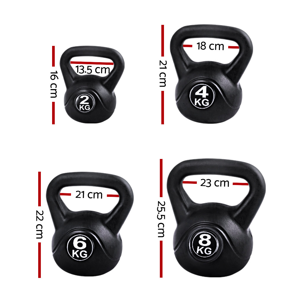 Everfit 22kg Kettlebell Set | Weight Lifting | Kettlebells | Bench | Dumbbells | Gym | Home