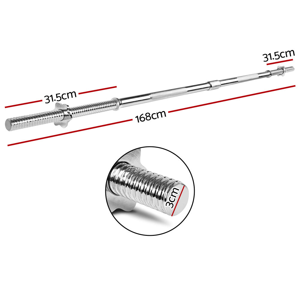 Everfit 168CM 5.5FT Barbell Bar | Fitness | Weight Plates | Dumbbells | Row
