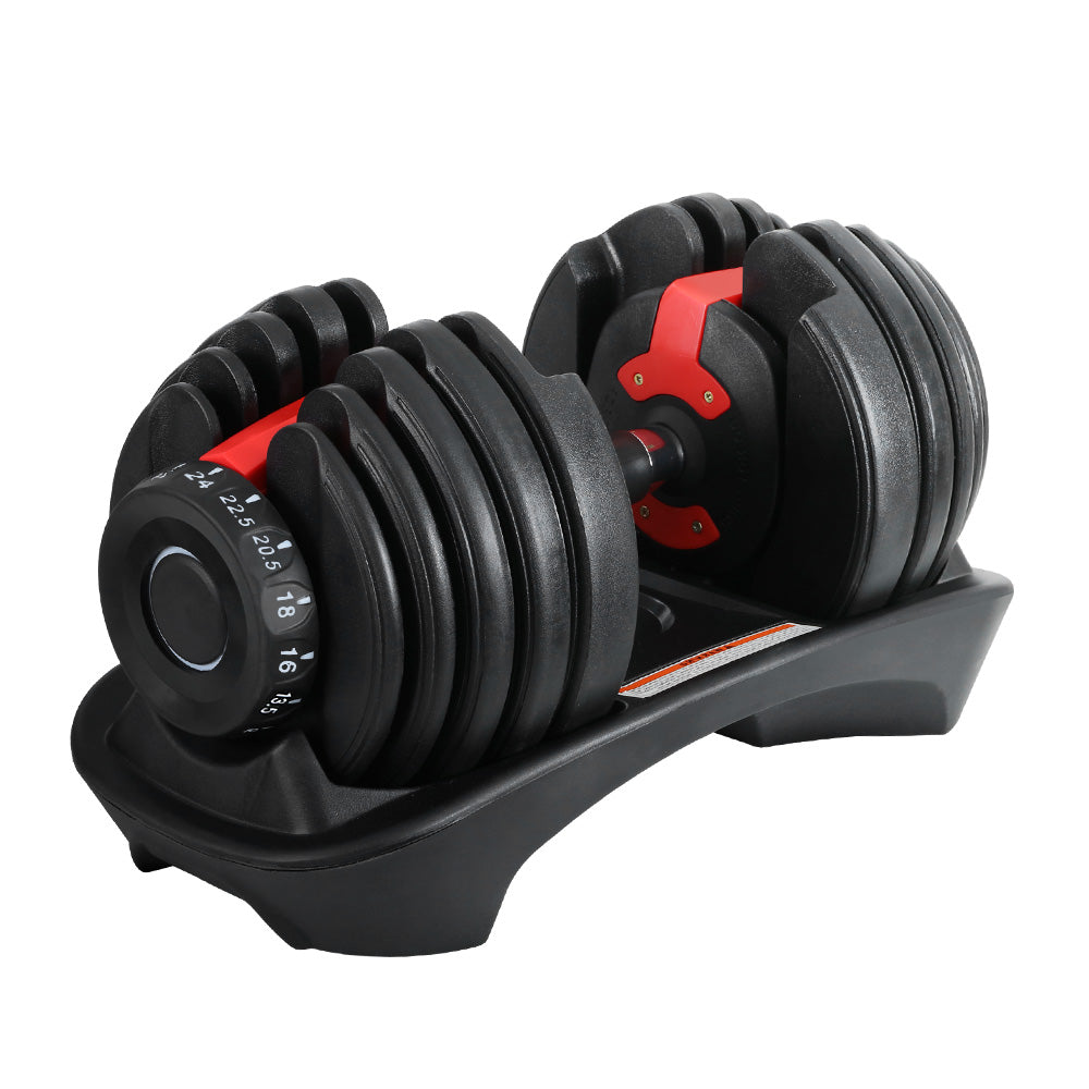 Everfit 24kg Dumbbells Adjustable Dumbbell | Weight Plates | Home Gym