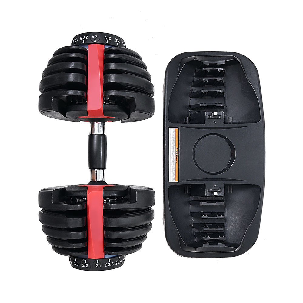 Everfit 24kg Dumbbells Adjustable Dumbbell | Weight Plates | Home Gym | 2pcs