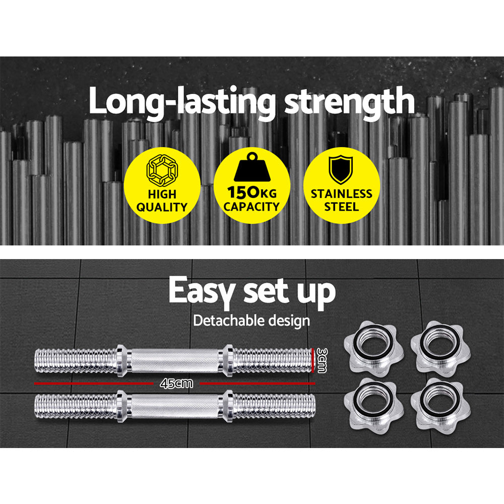 Everfit 45cm Dumbbell Bar | Gym Home Exercise | 150kg Capacity
