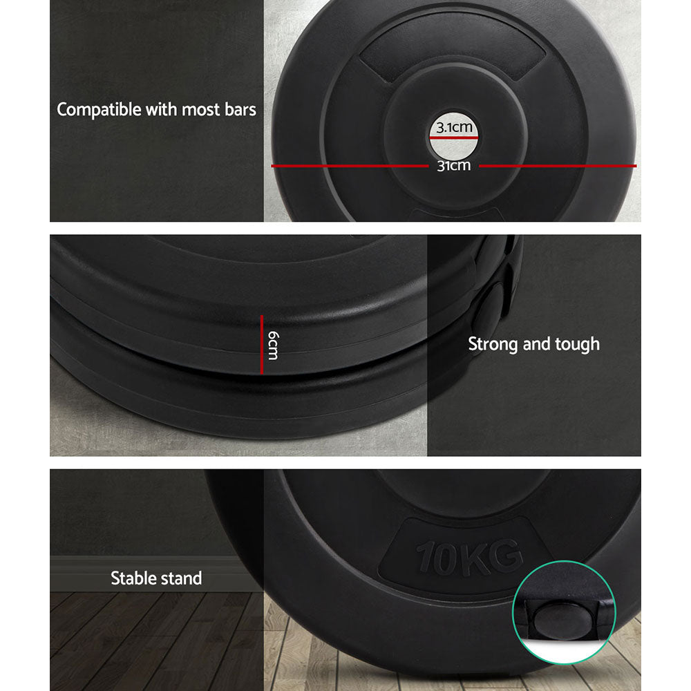 Everfit Weight Plates Standard | 2X 10kg Barbell Plate | Weight Lifting