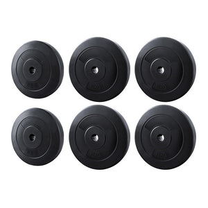 Everfit 50kg Barbell Weight Plates | Standard | Home Gym | Press Fitness Exercise