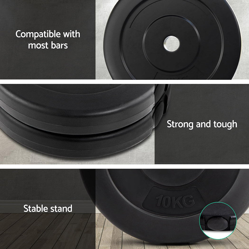 Everfit 50kg Barbell Weight Plates | Standard | Home Gym | Press Fitness Exercise