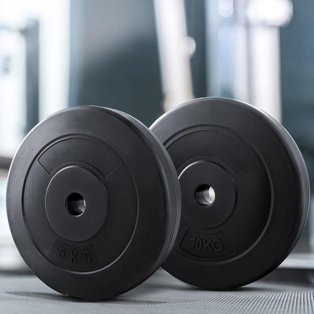 Everfit 50kg Barbell Weight Plates | Standard | Home Gym | Press Fitness Exercise