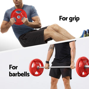 Everfit Weight Plates | Standard 15kgx2 | Dumbbell Barbell Plate | Weight Lifting | Home Gym | Red