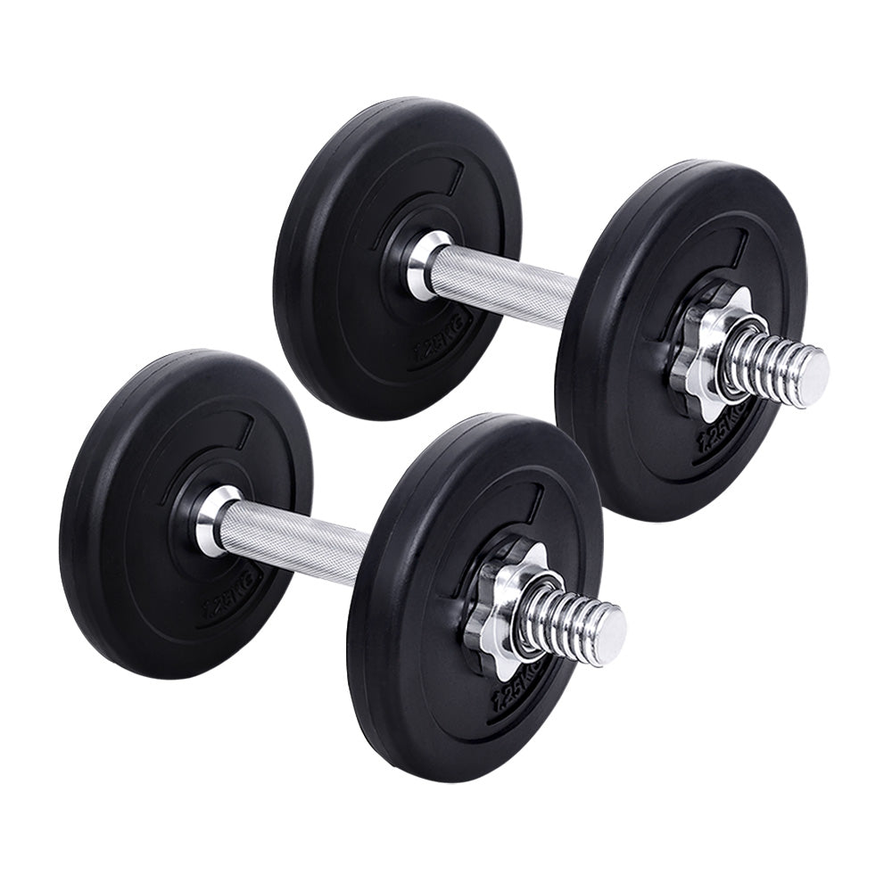 Everfit 10kg Dumbbell Set | Weight Plates | Dumbbells | Lifting Bench