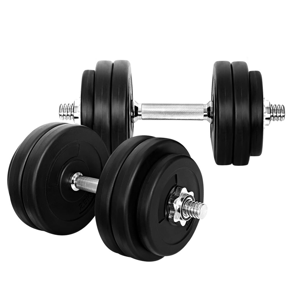 Everfit 30kg Dumbbell Set | Weight Plates | Dumbbells | Lifting Bench