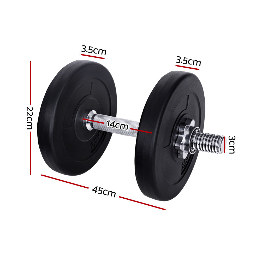 Everfit 15kg Dumbbell Set | Weight Plates | Dumbbells | Lifting Bench
