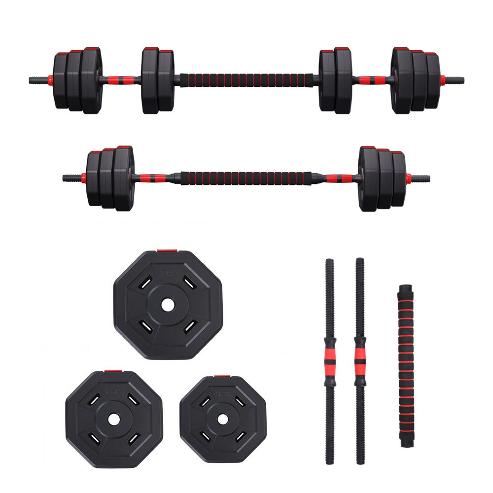 Everfit Dumbbell Barbell Set | 40kg | Adjustable | Weight Plates