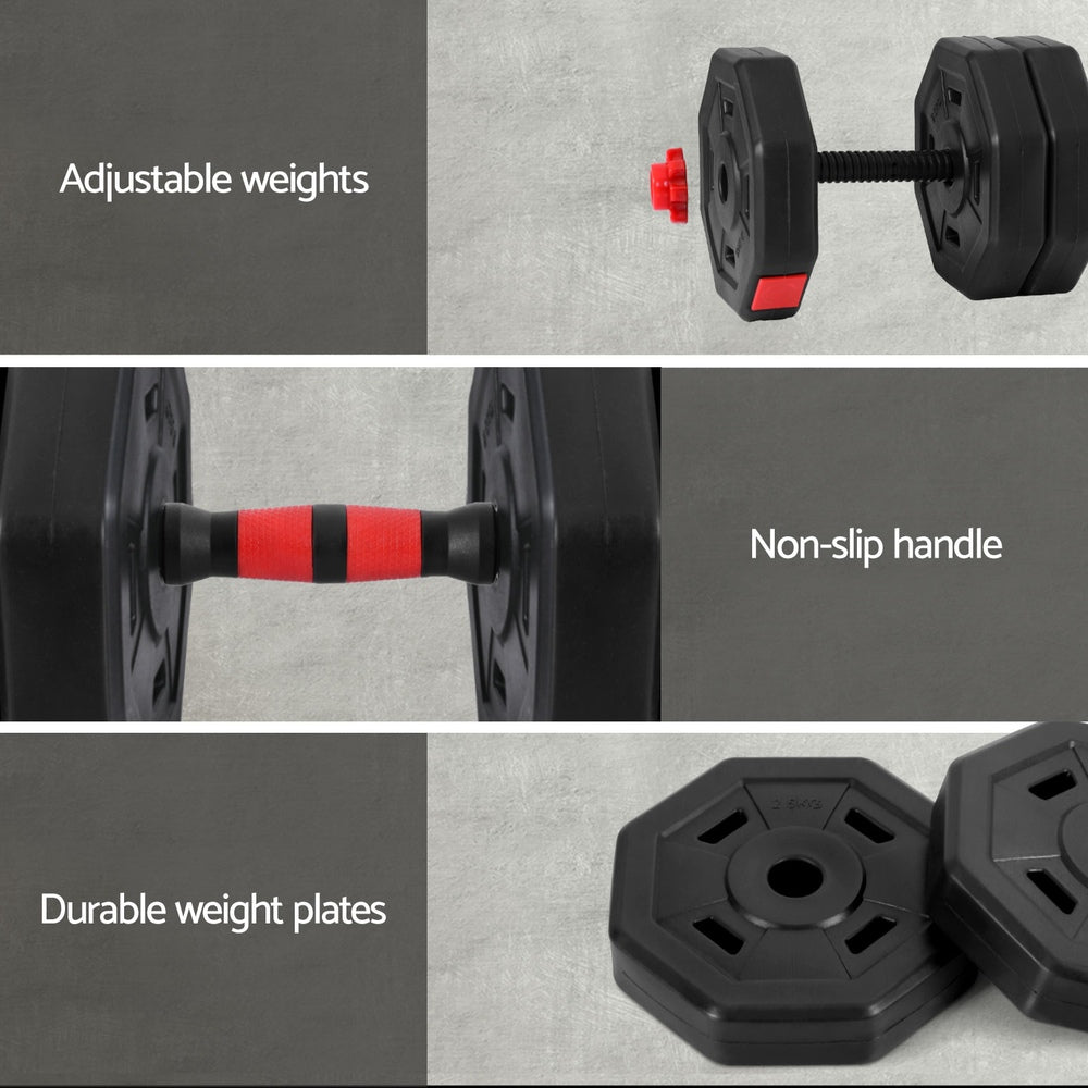 Everfit Dumbbell Barbell Set | 40kg | Adjustable | Weight Plates