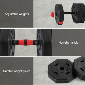 Everfit Dumbbell Barbell Set | 40kg | Adjustable | Weight Plates