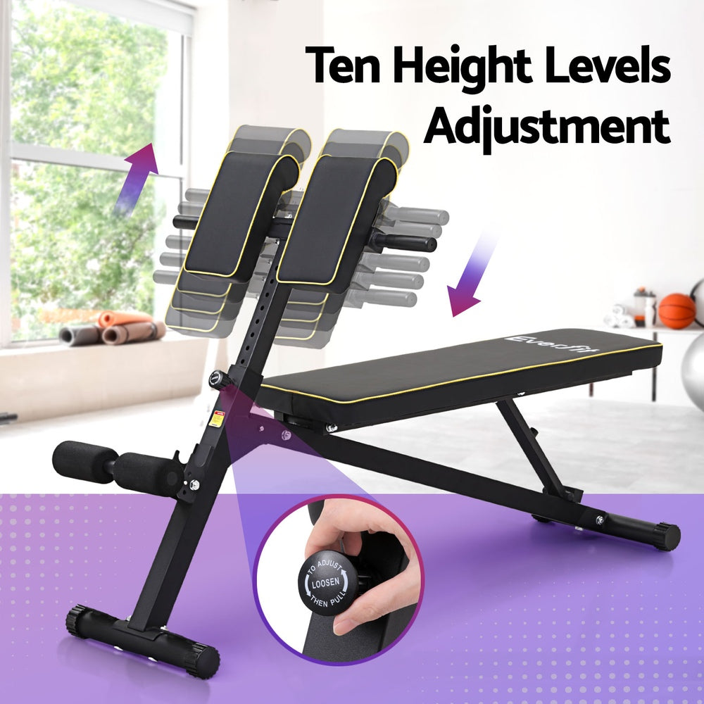 Everfit Roman Chair | Adjustable Weight Bench | Strength Training | Preacher Curls