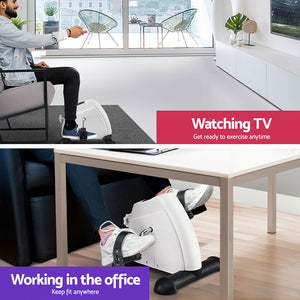 Everfit Pedal Exerciser | Mini Exercise Bike | Cross Trainer | Under Desk Bike | White