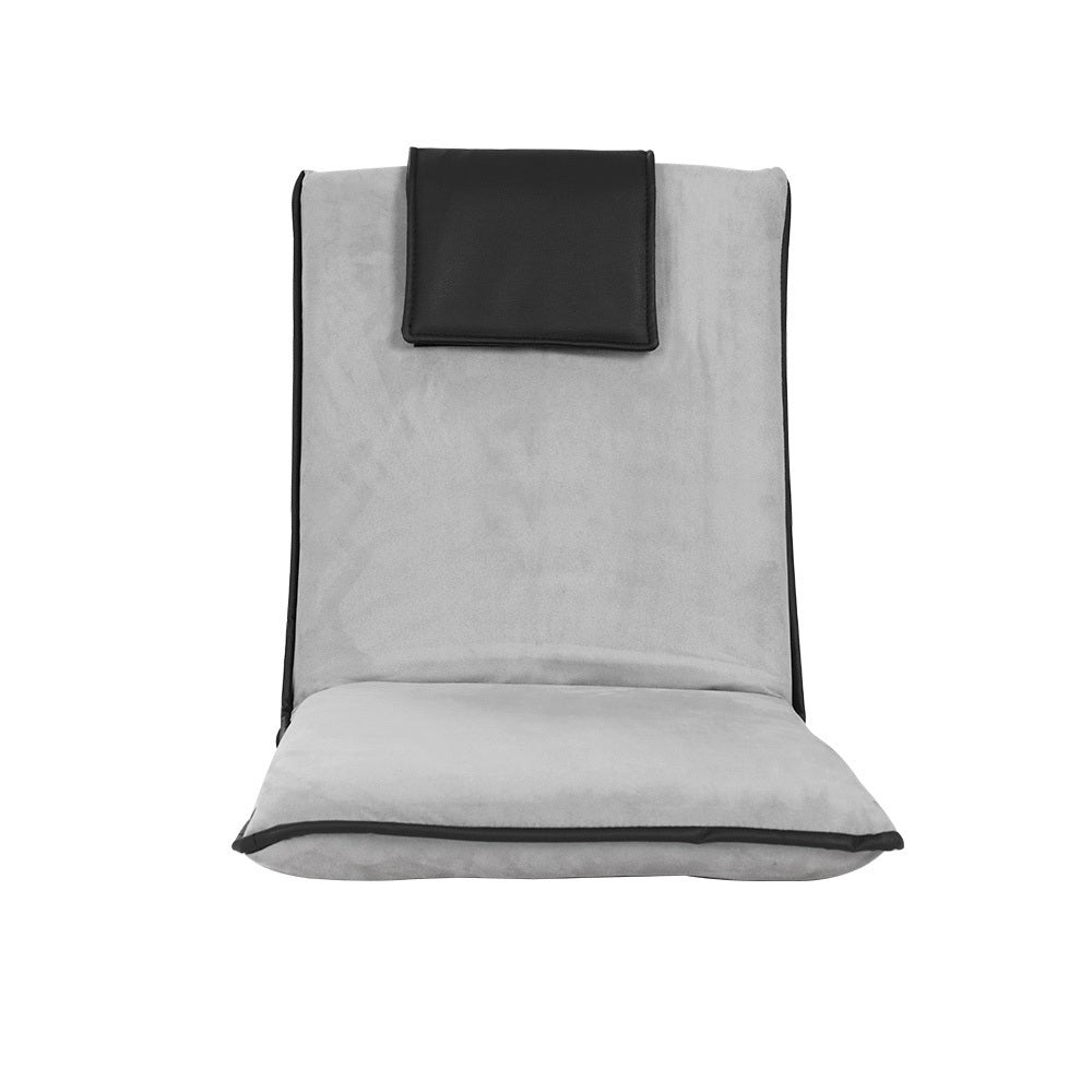 Floor Lounge Sofa Bed Set 4pc | Velvet Floor Cushion | Grey