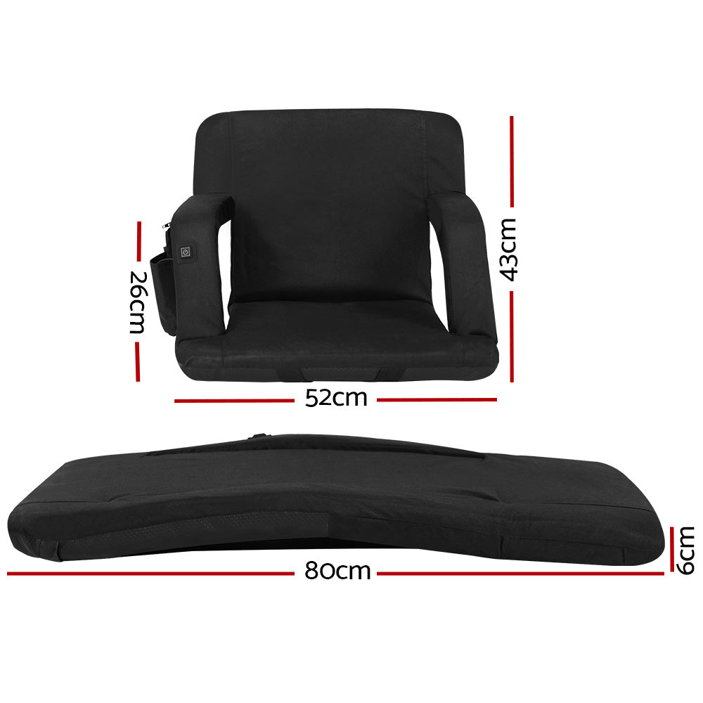 Floor Lounge Sofa Bed Set 2pc | Heated Cushion | With Armrests