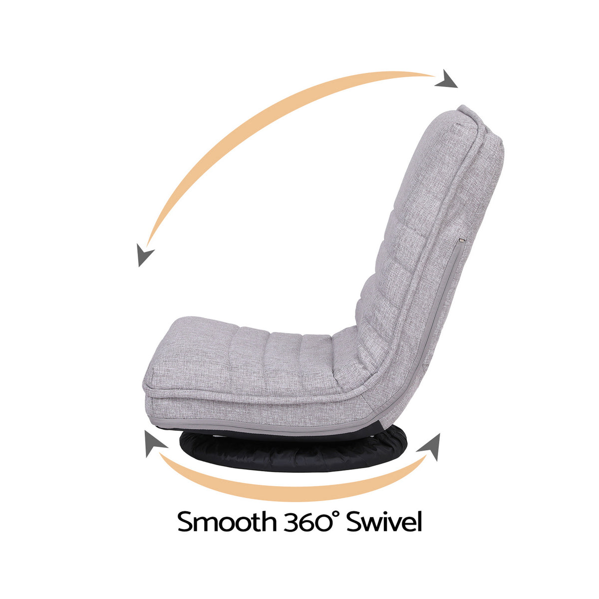 Swivel Floor Chair | 360° Adjustable | Foldable Lounge Seat | Grey