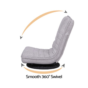 Swivel Floor Chair | 360° Adjustable | Foldable Lounge Seat | Grey
