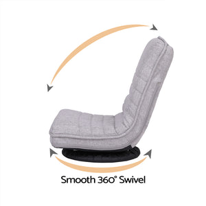 Artiss 4PCS Swivel Floor Chair 360 Adjustable Foldable Lounge Seat Floor Sofa Chair Grey
