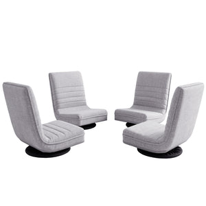 Artiss 4PCS Swivel Floor Chair 360 Adjustable Foldable Lounge Seat Floor Sofa Chair Grey
