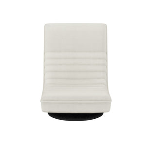 Floor Chairs Set 4pc | Swivel + Foldable | Linen Upholstery | White
