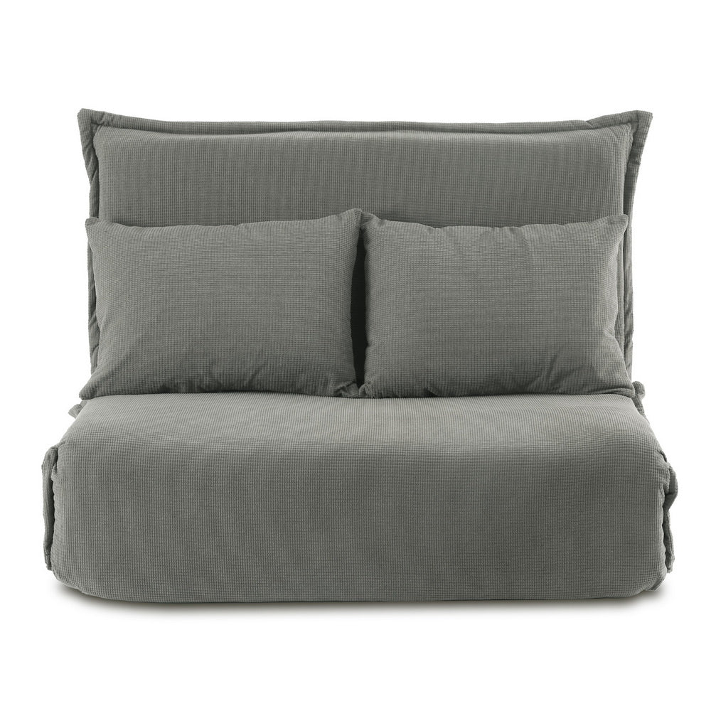 Foldable Floor Sofa Bed | 2 Seater | Convertible Lounger | Grey
