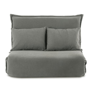 Foldable Floor Sofa Bed | 2 Seater | Convertible Lounger | Grey