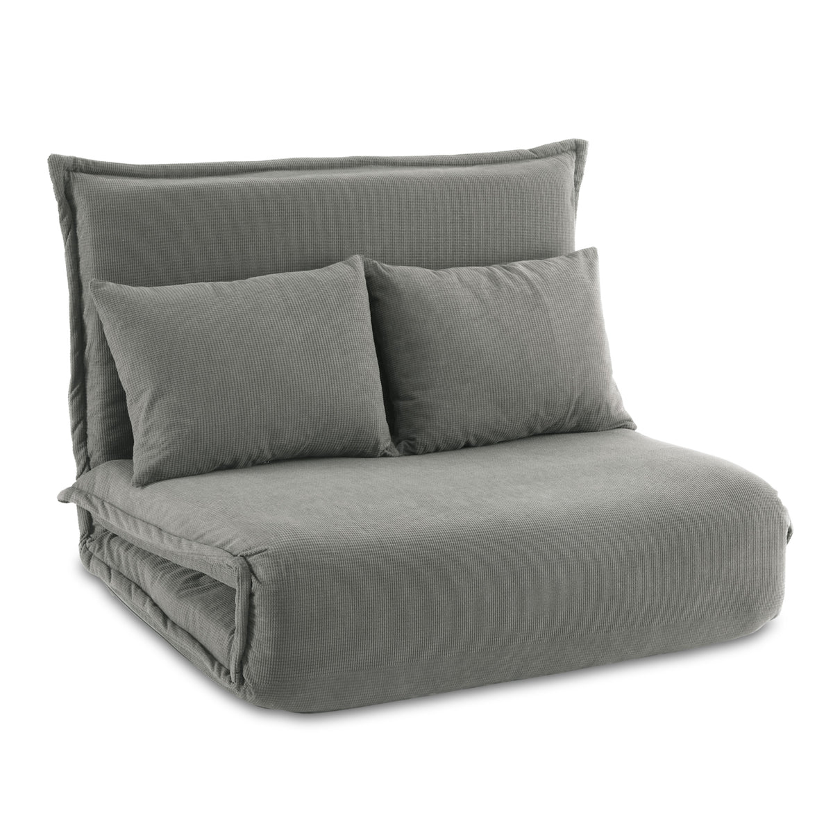 Foldable Floor Sofa Bed | 2 Seater | Convertible Lounger | Grey