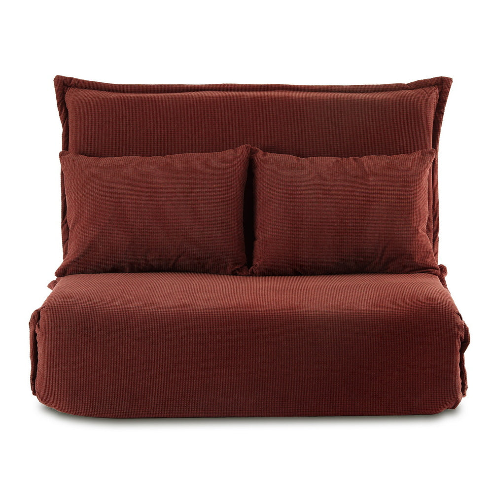 Convertible Floor Sofa Bed | 2 Seater Folding Lounger | Orange