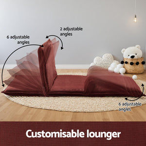 Convertible Floor Sofa Bed | 2 Seater Folding Lounger | Orange