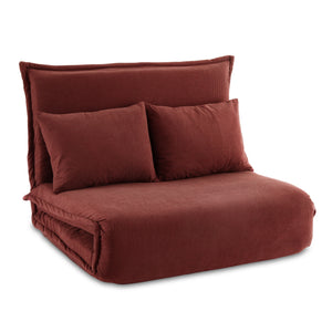 Convertible Floor Sofa Bed | 2 Seater Folding Lounger | Orange