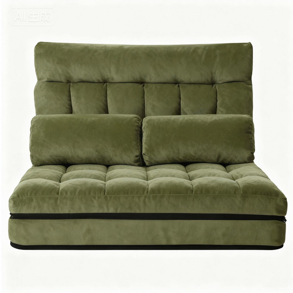 2 Seater Sofa Bed | Green Fabric | Lounge Couch