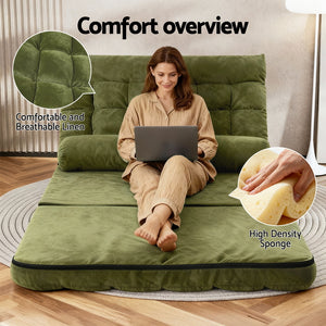 2 Seater Sofa Bed | Green Fabric | Lounge Couch