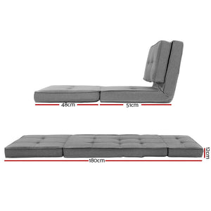 Floor Lounge | Single Sofa Bed | Grey | Fabric