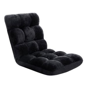 Lounge Sofa Bed Set 4pc | Flannel Fabric | Black