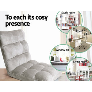 Lounge Sofa Bed Set 2pc | Flannel Fabric | Grey