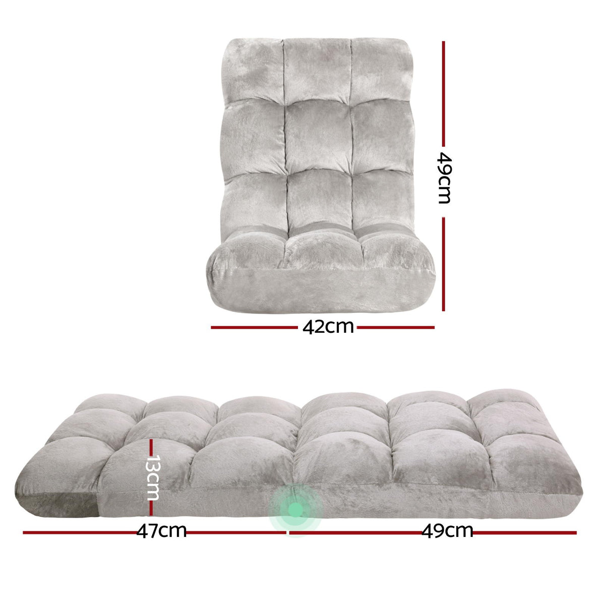 Lounge Sofa Bed Set 4pc | Flannel Fabric | Grey