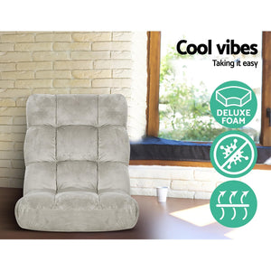 Lounge Sofa Bed Set 4pc | Flannel Fabric | Grey