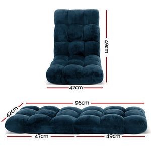 Floor Lounge Sofa Bed | Flannel Fabric | Navy