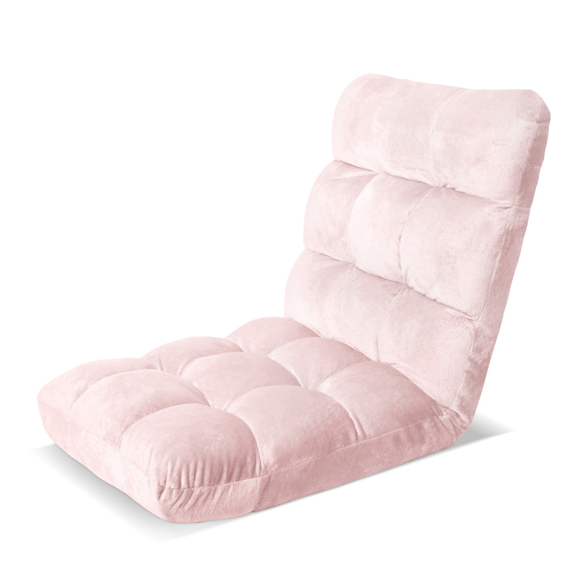Floor Lounge Sofa Bed | Flannel Fabric | Pink