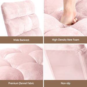 Floor Lounge Sofa Bed | Flannel Fabric | Pink