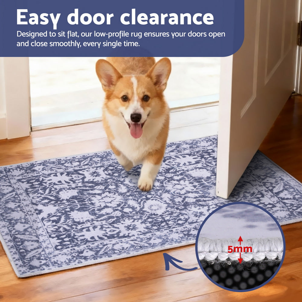 Velvet Entry Mat | 50x80cm | Non-Slip Small Rug | Modern