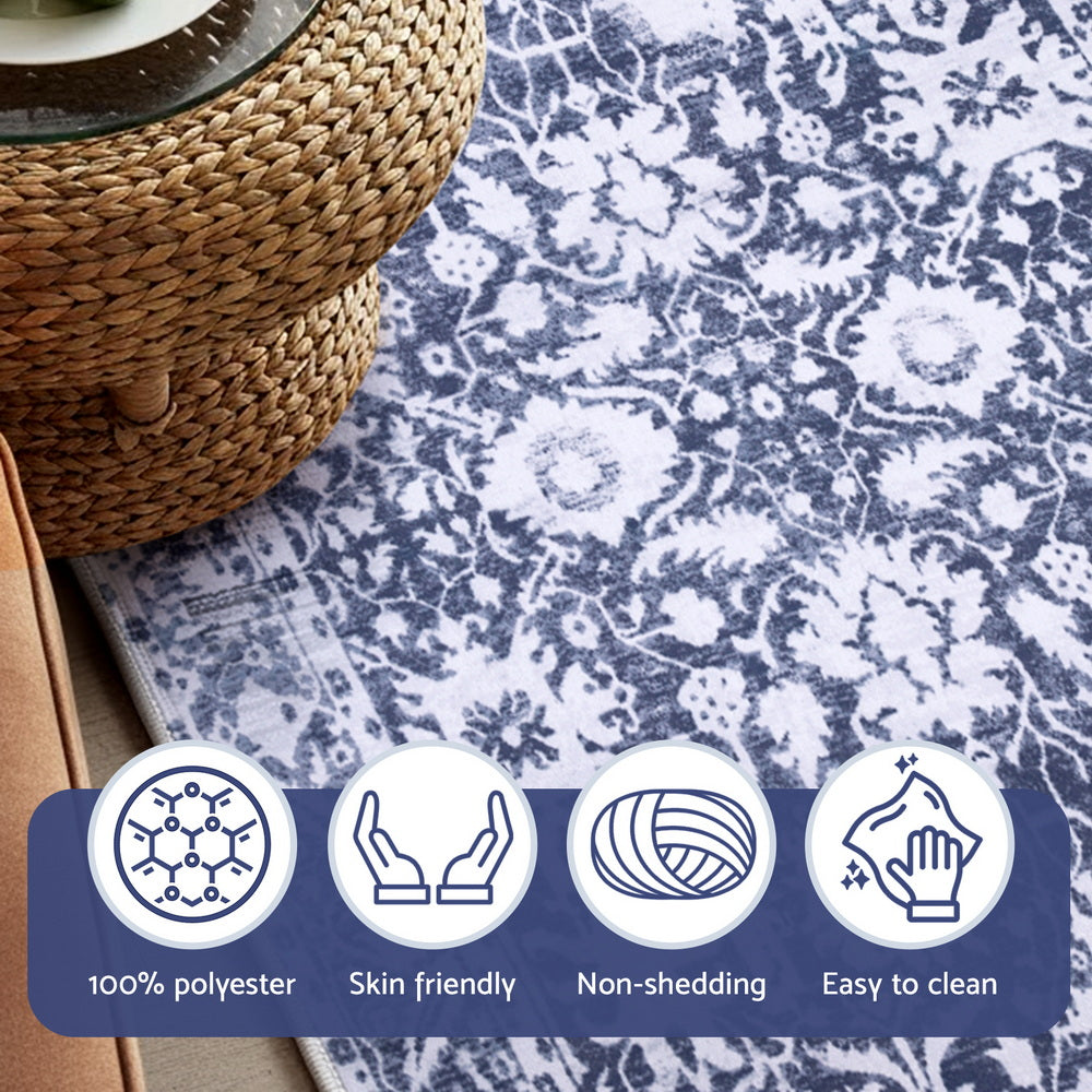 Velvet Entry Mat | 50x80cm | Non-Slip Small Rug | Modern