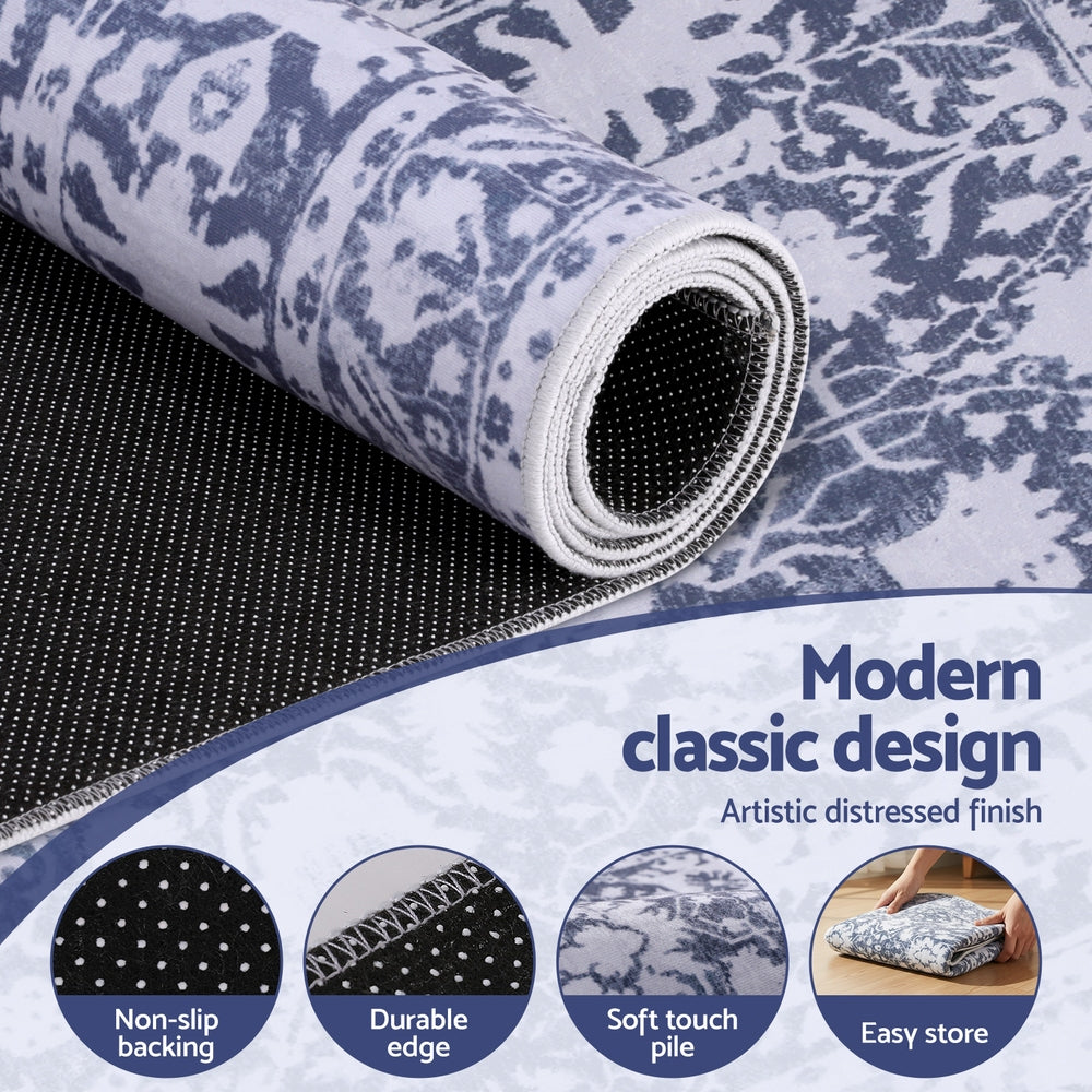 Hallway Runner Rug | 80x180cm | Soft Velvet | Washable Kitchen Mat