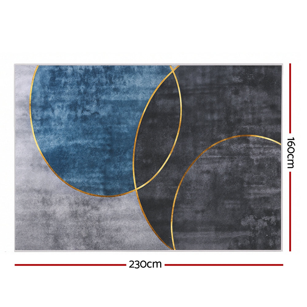 Washable Rug | 160x230cm | Geometric Pattern | Modern Floor Carpet